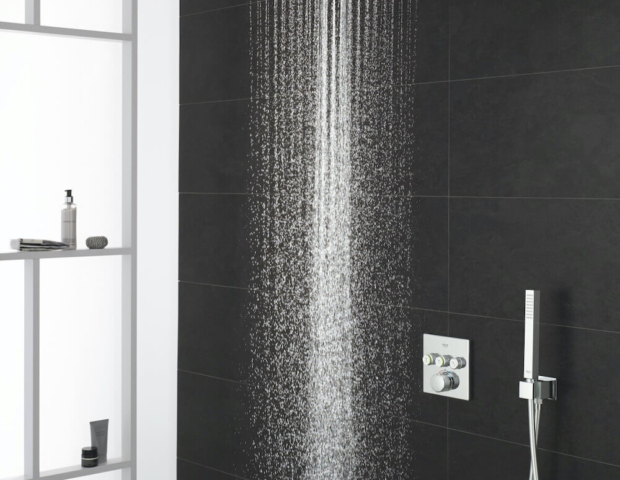 Grohe Grohtherm Unterputz: Minimalistisches Design & Thermostat-Sicherheit. Montage durch EMA Installateur in Wien & NÖ. 